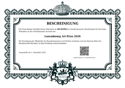 Bescheinigung Luxembourgartprize